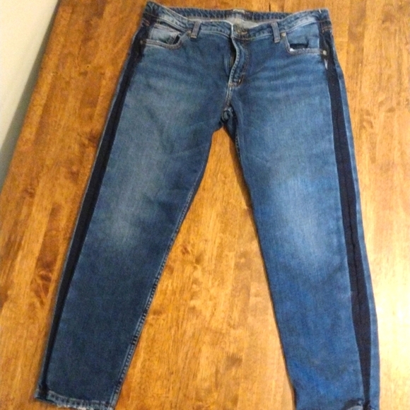 Silver Vintage Slim with Dark Stripes down both sides Medium Wash Jeans 31/27 - Picture 1 of 7